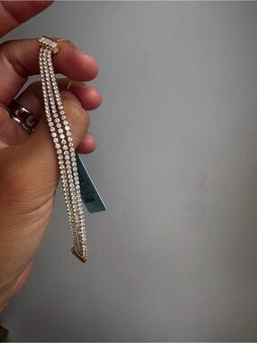 Gold-Tone Multi-Row Crystal Bracelet